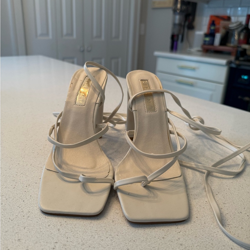 Billini White Women's Strappy Heels - NEVER WORN!